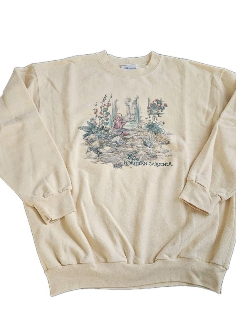 Cream Graphic Sweatshirt - Men's Cozy Crewneck